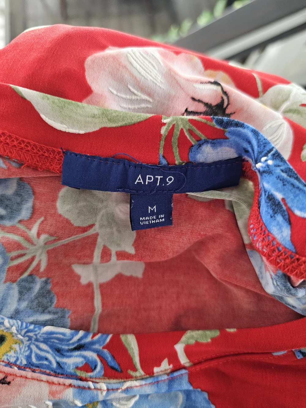 Apt. 9 Red Floral Sleeveless Midi Dress with Blue and Green Blooms - Picture 7 of 12